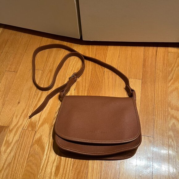 Longchamp Le Foulonne Leather Small Crossbody (Tan/Caramel Colour) - Picture 9 of 13